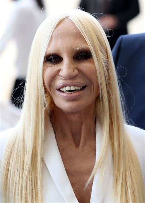 donatella versace dark hair|donatella versace real face.